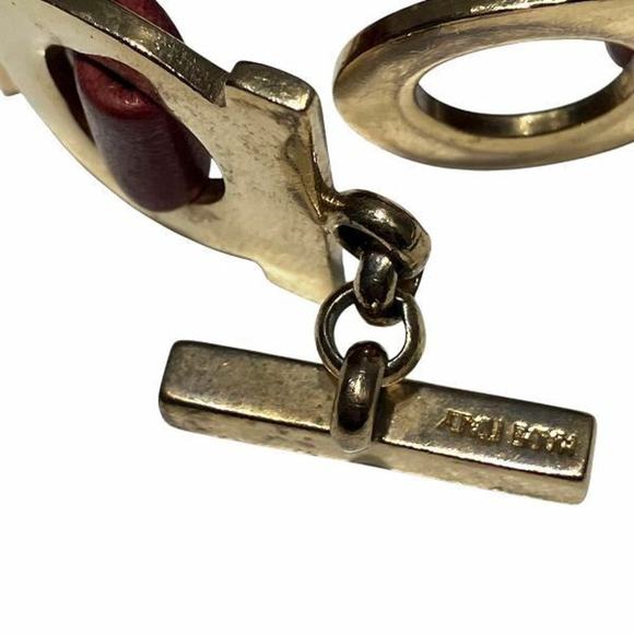 Salvatore Ferragamo Ferragamo Gancini Red Bangle Bracelet for Women - Picture 9 of 9